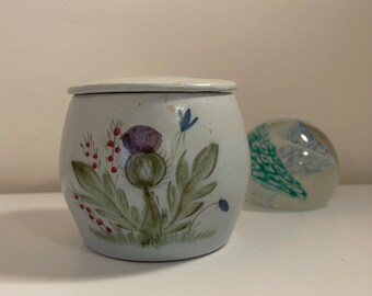 Vintage Buchan Pottery Portobello Thistle Lidded Pot