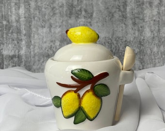 Italian Ceramic Jar Salt Holder | Lemon Design