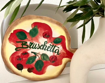 Italian Ceramic Bruschetta Serving Plate | Bruschetta Trivet