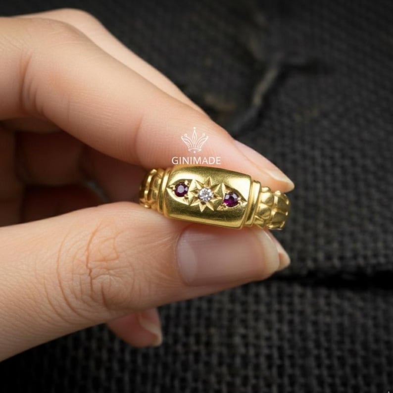 starburst design cz ring for women