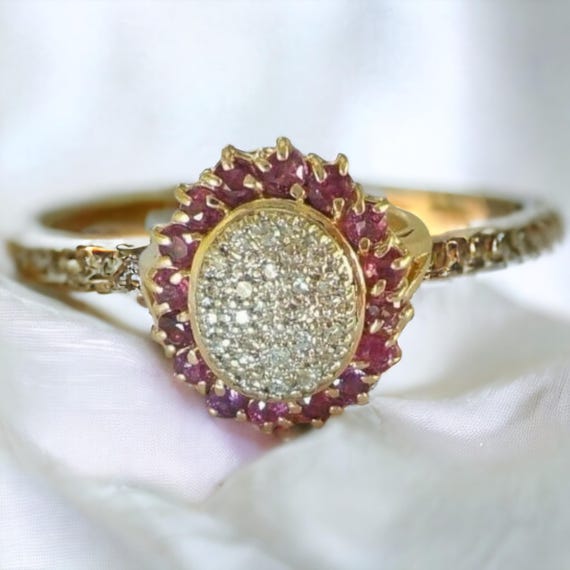 Art Deco CZ Ruby Ring – Antique Inspired Sterling… - image 1