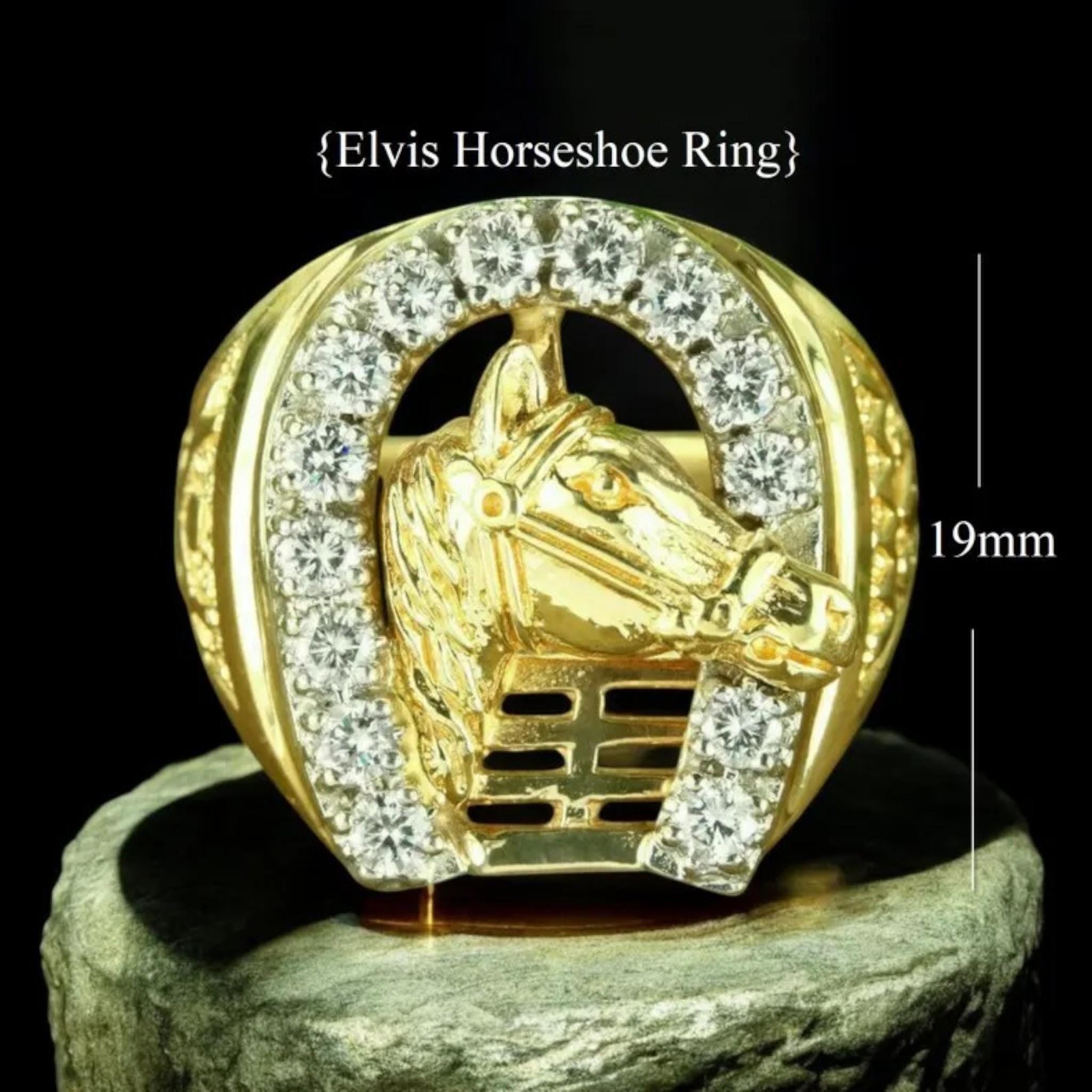 Personalized Elvis Horseshoe Ring – 925 Sterling Silver