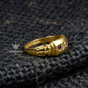 delicate Victorian cz pinky ring on finger