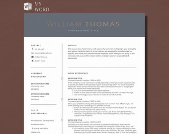 Executive Resume Template Word, Modern Executive Resume and Cover Letter Template, Business Resumes, CV Professional, CEO Resume Template