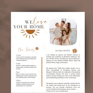 Plantilla de currículum de inquilino, CV de inquilino, ejemplo de solicitud de alquiler, carta de amor por el hogar Canva, carta de oferta de vivienda, plantilla de carta de oferta inmobiliaria