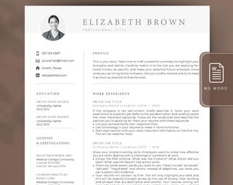 Professional Nursing Resume Template 1 & 2 Pages with Cover Letter, Register Nurse, Healthcare Resume with Cover Letter, Medical Resume, RN