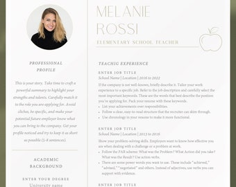 Modern Teacher Resume One & Two Pages with Cover Letter and References, Teacher Resume Format in Word, CV Teacher for MS Word