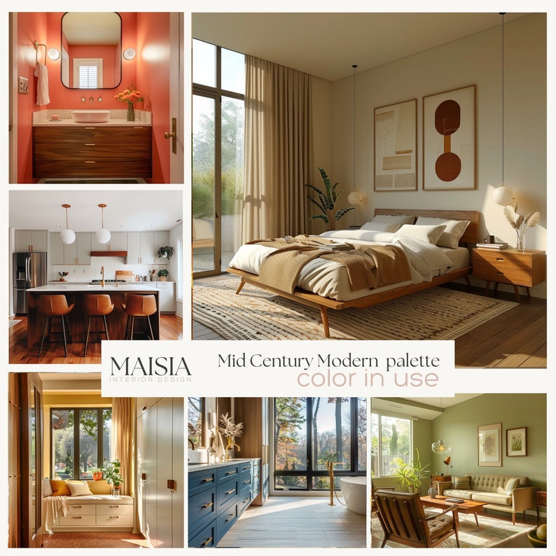 MID CENTURY MODERN Color Palette Benjamin Moore Color Palette Interior ...