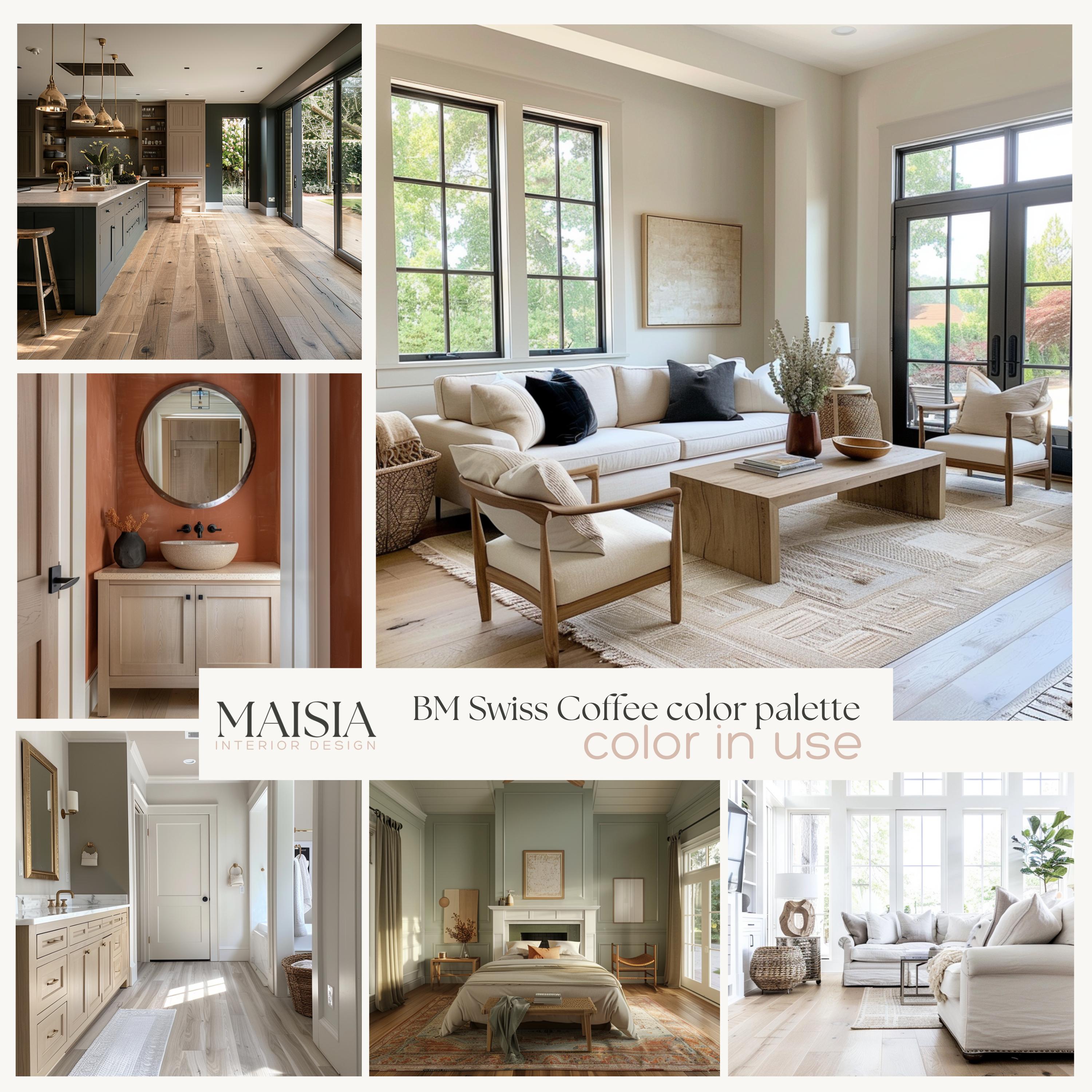SWISS COFFEE Benjamin Moore Color Palette, Whole House Paint Palette ...
