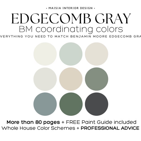 Edgecomb Gray palette Benjamin Moore color palette Home color scheme paint colors interior best Edgecomb Gray Coordinating color idea