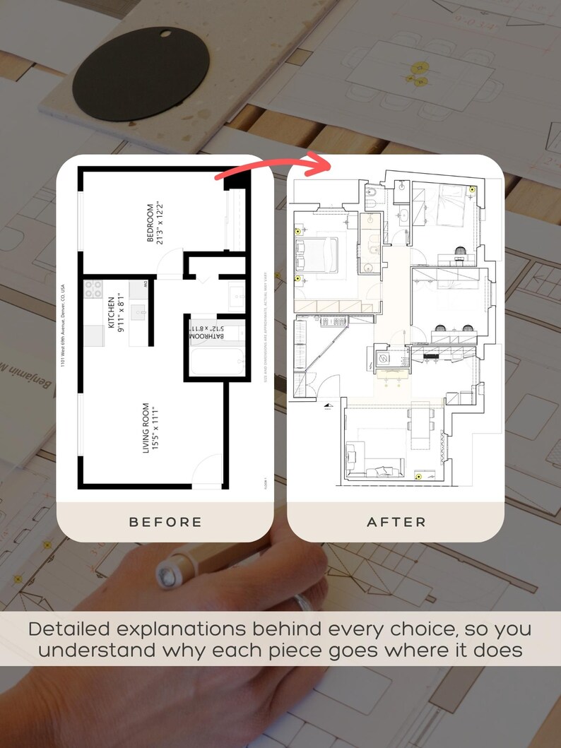 Furniture Layout Service | Custom Room Floor Plan to Scale | Personalized Interior Design Plan | Scaled Room Layout