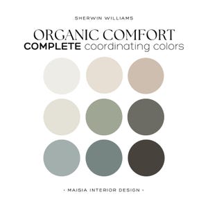 Sherwin Williams color palette whole house paint palette neutral color scheme modern calm paint color Shoji White coordinating color