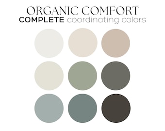 Sherwin Williams color palette whole house paint palette neutral color scheme modern calm paint color Shoji White coordinating color