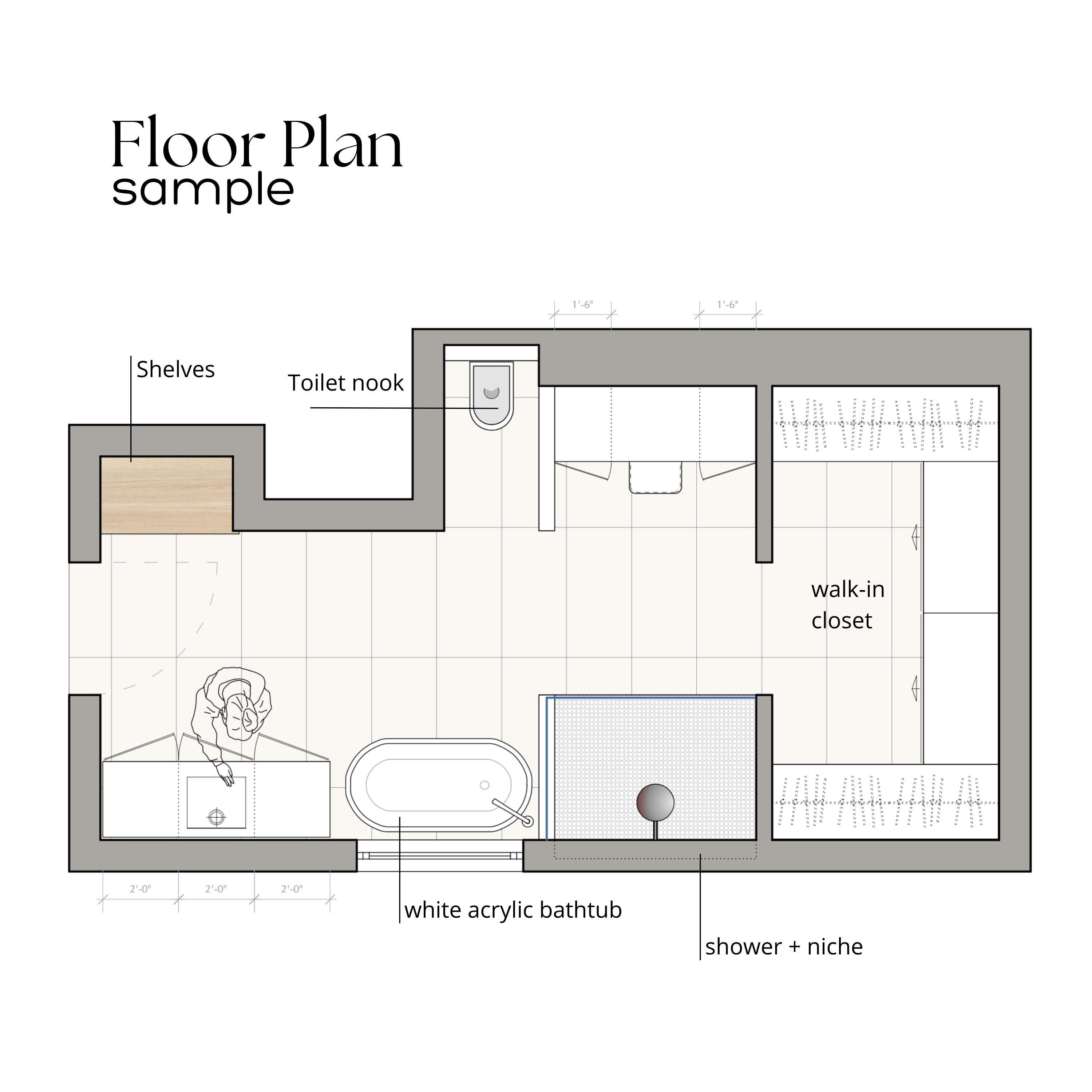 BATHROOM REMODEL Virtual Interior Design Service 2D (Download Now) Etsy