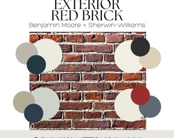 EXTERIOR Paint Palette for RED BRICK Paint color Benjamin Moore color palette Sherwin William color scheme red brick coordinating color idea