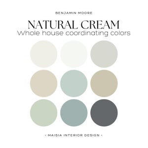 NATURAL CREAM Benjamin Moore Color Palette Whole house paint palette paint color palette paint palette best calm color palette idea