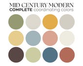MID CENTURY MODERN color palette Benjamin Moore color palette mid century modern paint color scheme whole house paint palette idea color