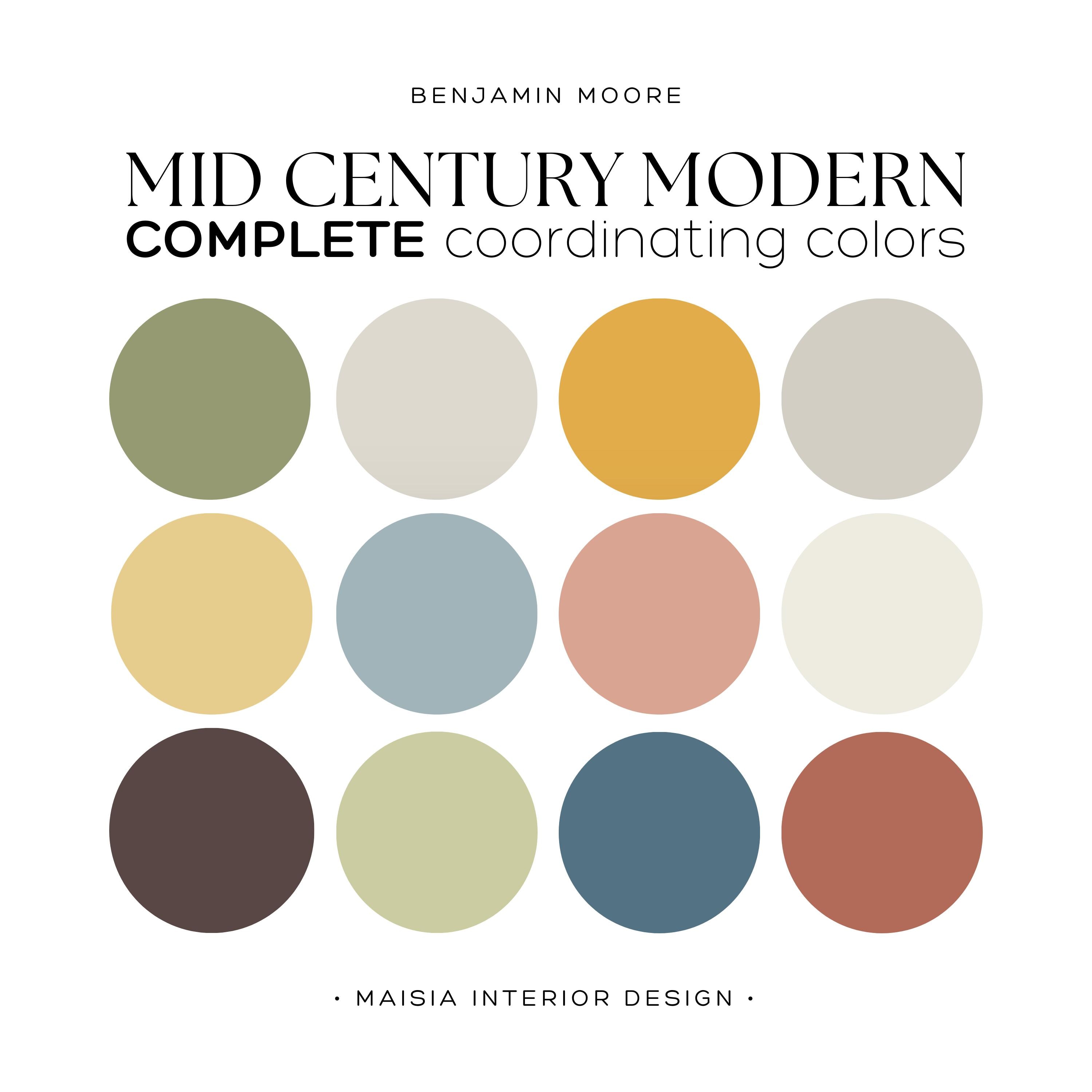 MID CENTURY MODERN Color Palette Benjamin Moore Color Palette Mid ...