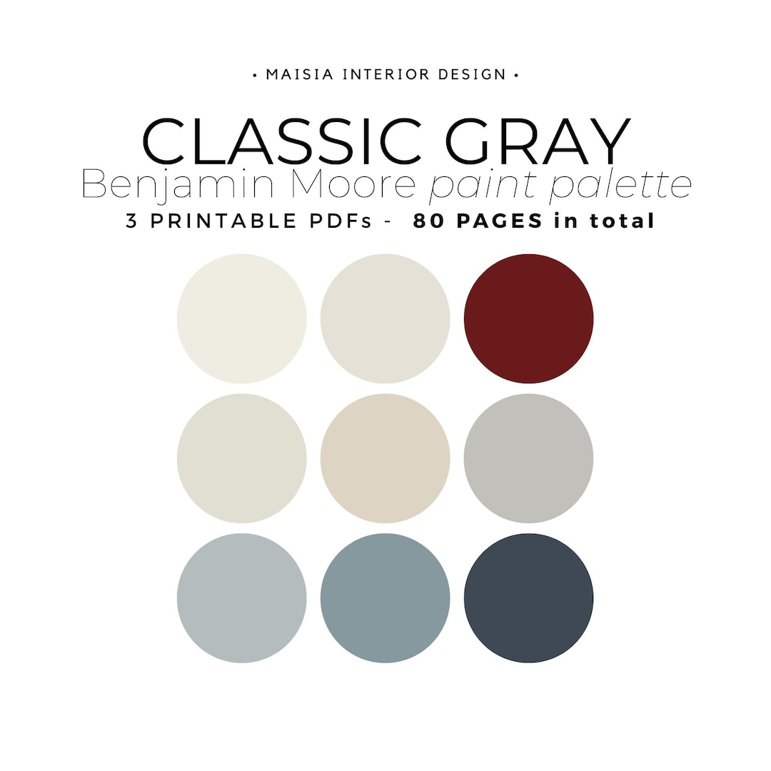CLASSIC GRAY Benjamin Moore Color Palette Whole House Paint Etsy