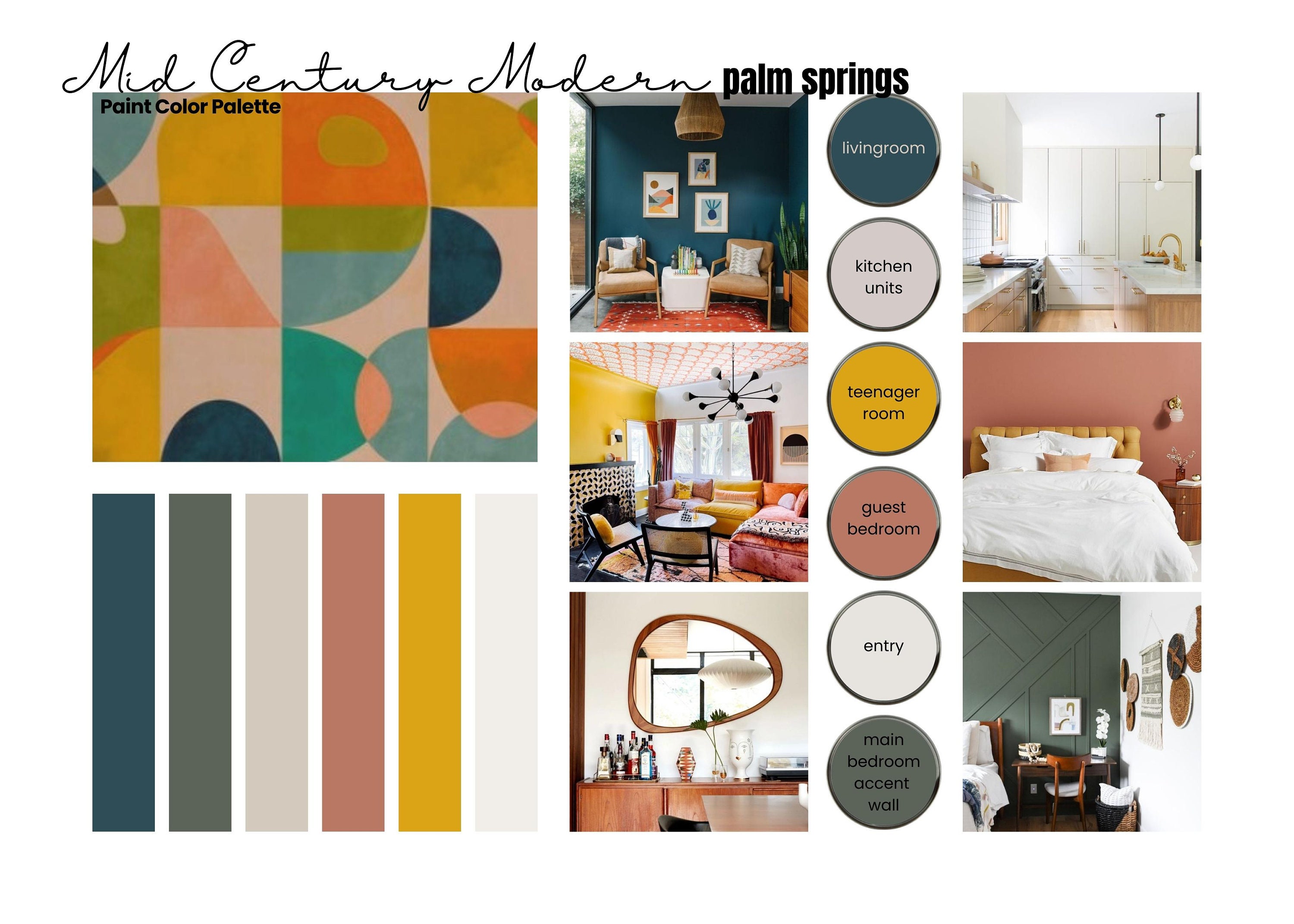 Mid Century Modern Color Palette Benjamin Moore Color Palette