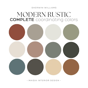 Sherwin Williams color palette MODERN RUSTIC color palette whole house paint color rustic modern paint palette whole home palette idea