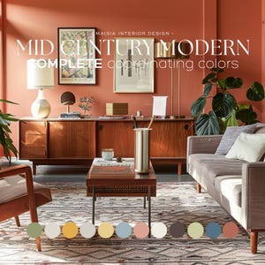 MID CENTURY MODERN color palette Benjamin Moore color palette interior paint color for home whole house color scheme coordinating color