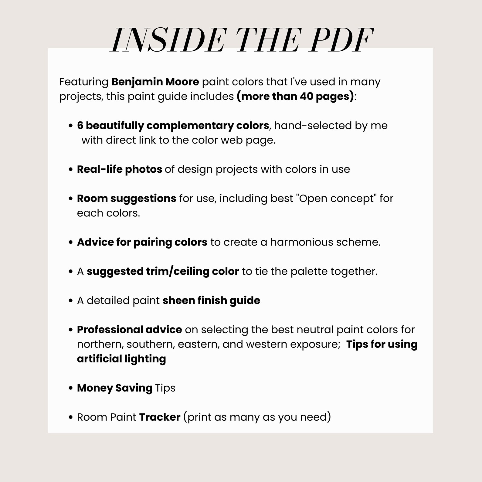 Boho Benjamin Moore Paint Palette, Home Paint Colors Interior Home