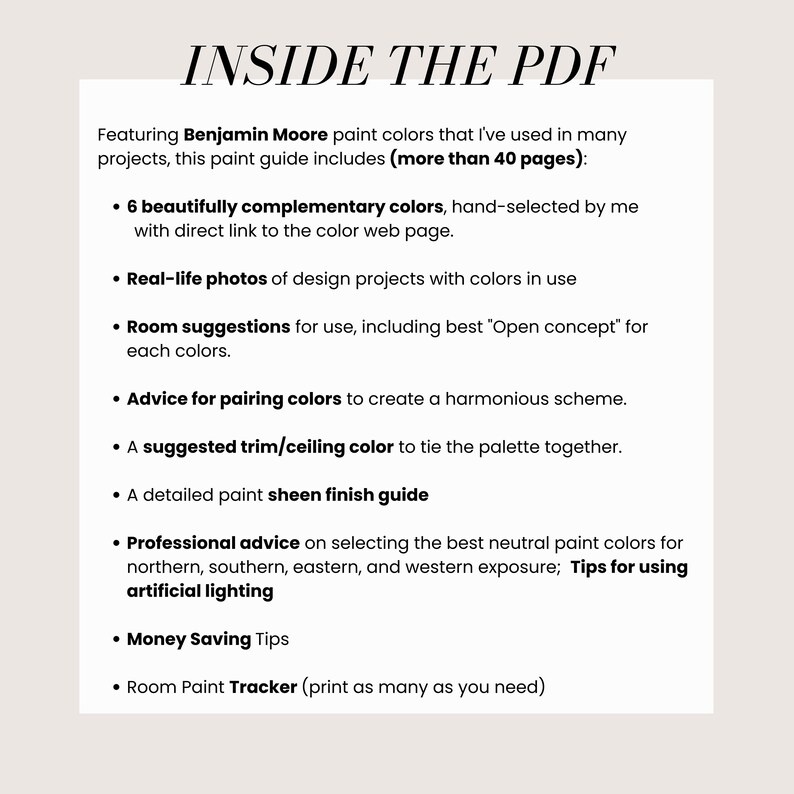 Boho Benjamin Moore Paint Palette, Home Paint Colors Interior Home