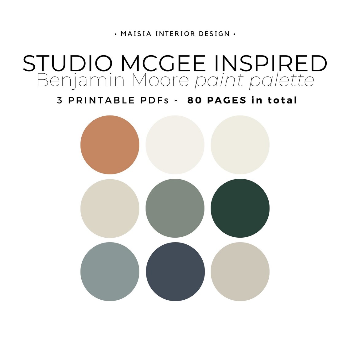 BENJAMIN MOORE Alabaster Paint Color Palette Paint Color Etsy