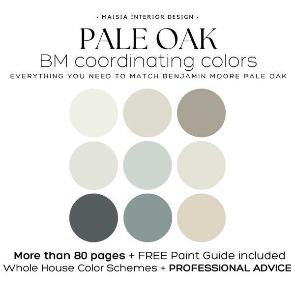 PALE OAK Benjamin Moore Color Palette Pale Oak color palette Pale Oak Coordinating color whole house colour palette pale oak paint palette