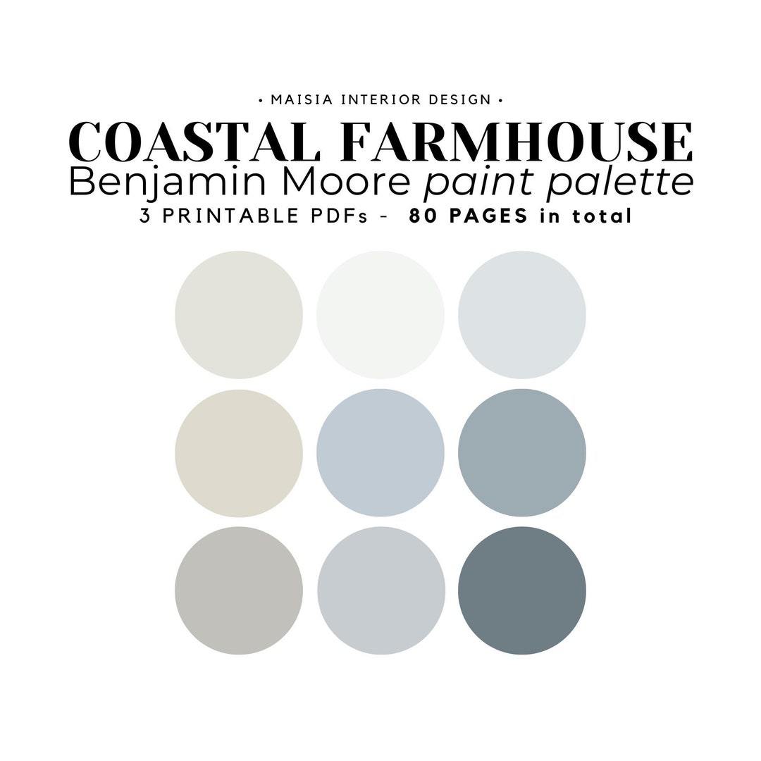 BENJAMIN MOORE Coastal Farmhouse Paint Color Palette Coastal Etsy