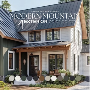 MODERN MOUNTAIN Exterior Sherwin Williams Paint Palette Modern Neutral Exterior Paint Colors Exterior Color Scheme Mountain Paint color