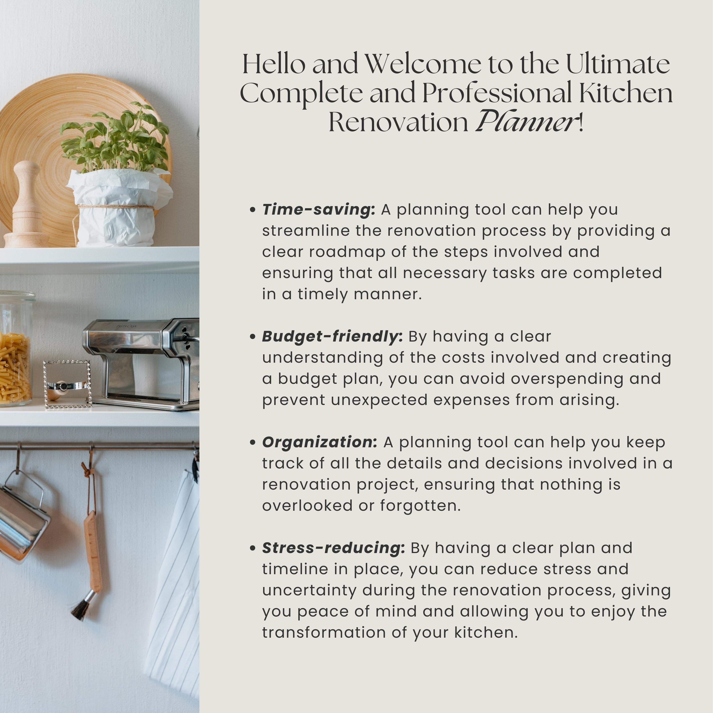 KITCHEN DESIGN PLANNER, Kitchen Remodel Planner, Kitchen Renovation ...