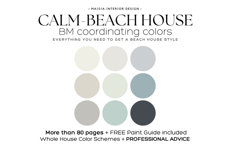 CALM Benjamin Moore Color Palette Beach House Color Palette Idea White