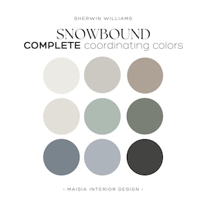 SNOWBOUND Sherwin Williams color palette of the year 2025 whole house paint palette  BEST white color for interior neutral color scheme