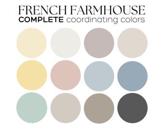 French Farmhouse paint palette Sherwin Williams color palette whole house paint palette French Country color palette idea Agreeable Gray