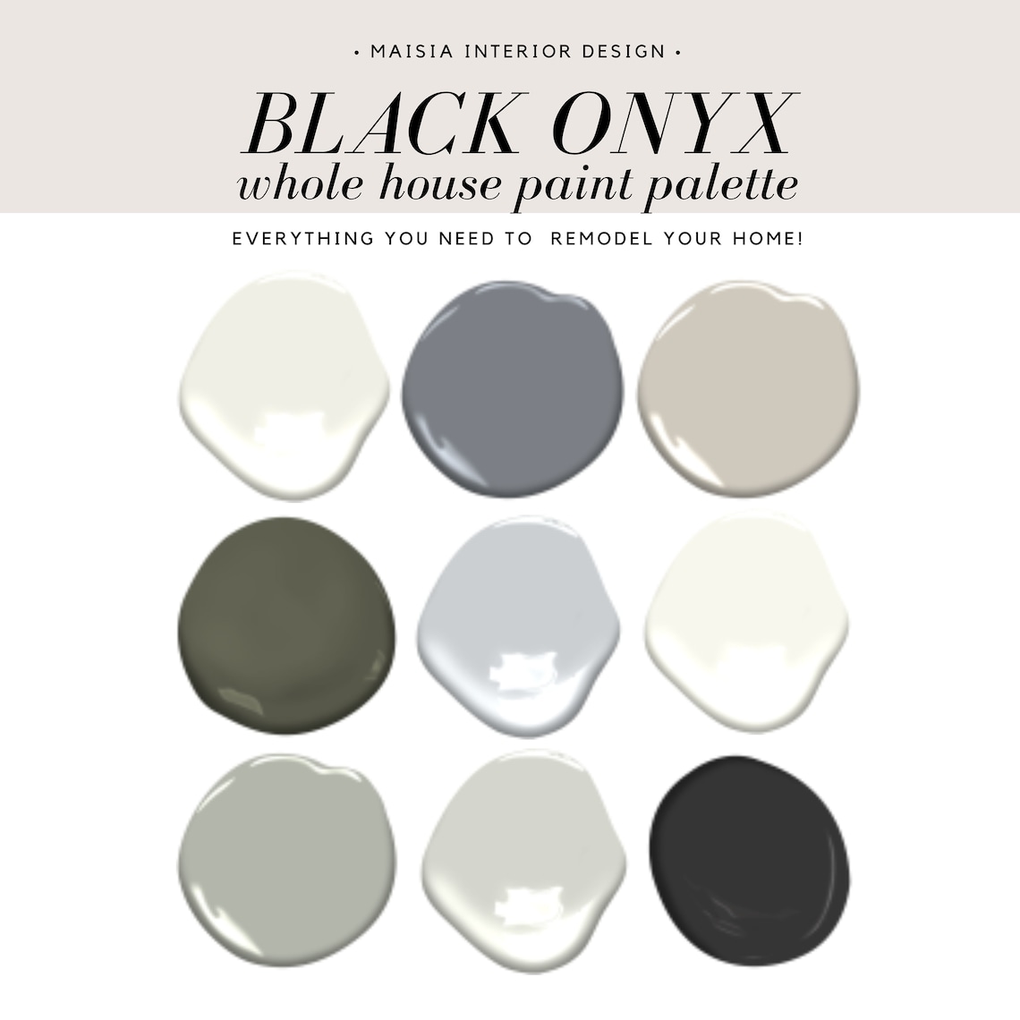 Benjamin Moore ONYX Benjamin Moore Paint Color Palette Etsy
