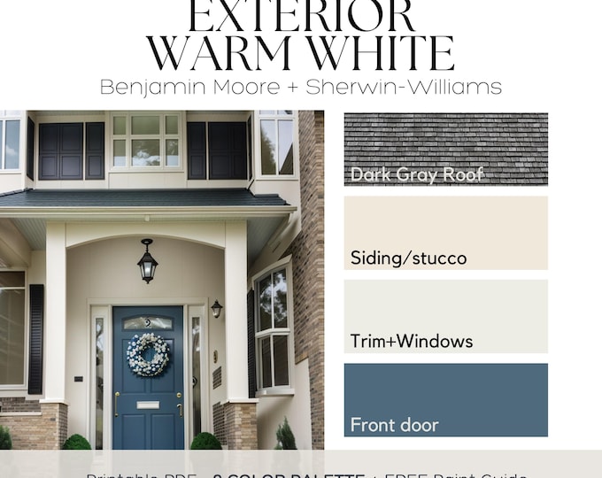 Exterior Paint Color Palette - Modern Farmhouse - Etsy Canada