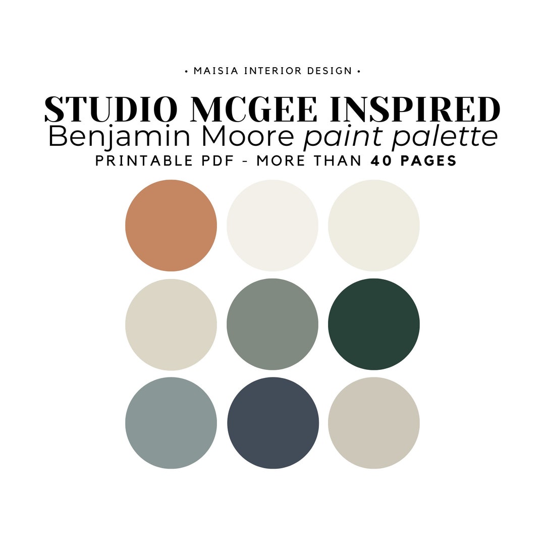 BENJAMIN MOORE Alabaster Paint Color Palette Paint Color Etsy