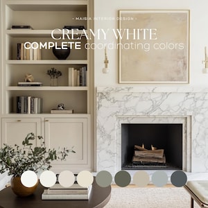 CREAMY WHITE Cabinet Benjamin Moore Color Palette Whole House Paint Palette Coordinating Colors Neutral Paint Palette Calm Interior Paint