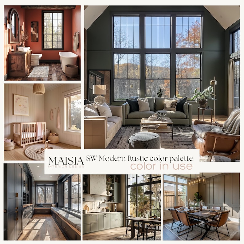 Sherwin Williams color palette MODERN RUSTIC color palette whole house paint color rustic modern paint palette whole home palette idea