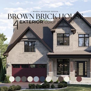 EXTERIOR Paint Palette for BROWN BRICK  Exterior Paint color Sherwin Williams color palette Tan Brick Exterior Color Tan Brick Color Scheme