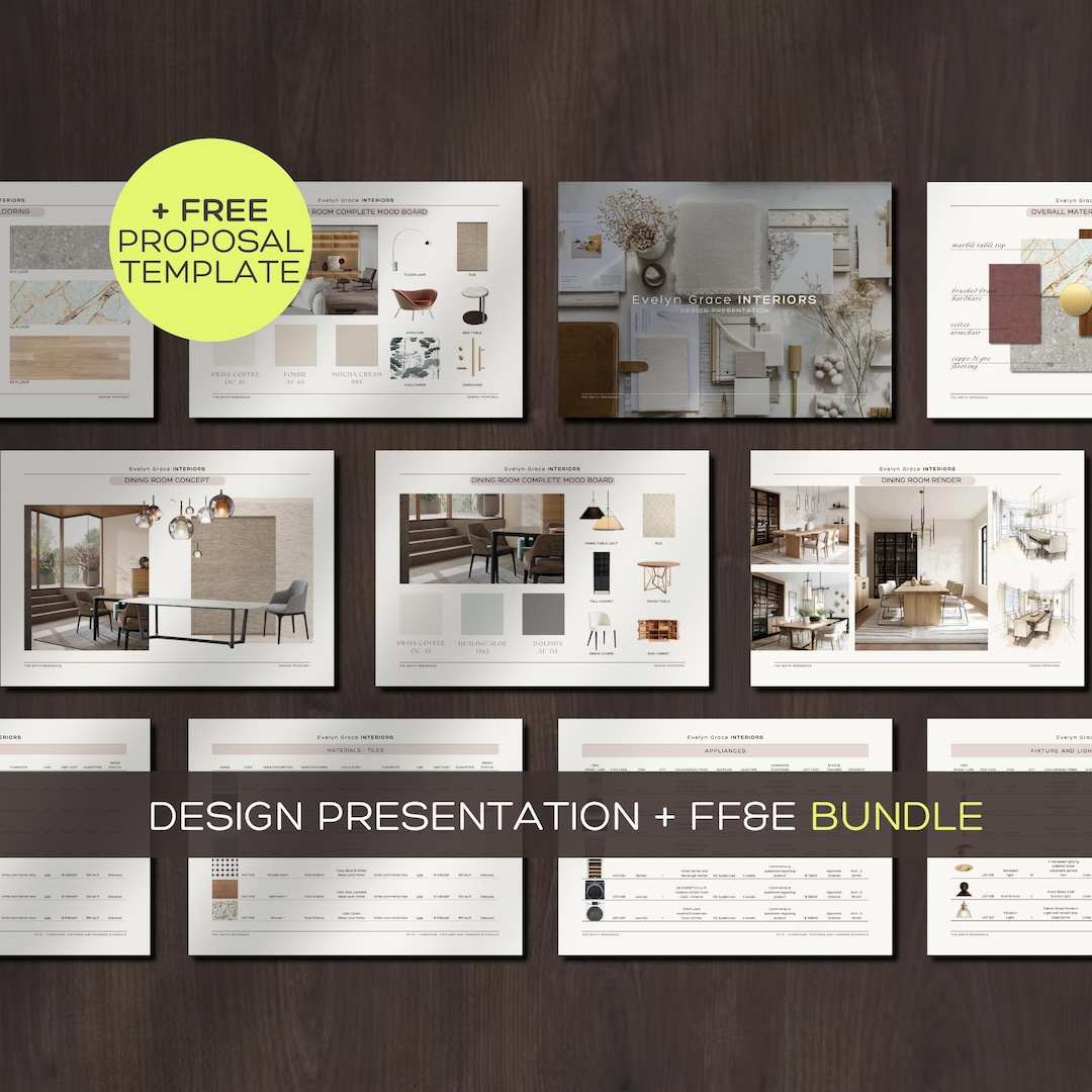 Interior Design Presentation, FF+E Bundle Canva, Interior Design ...