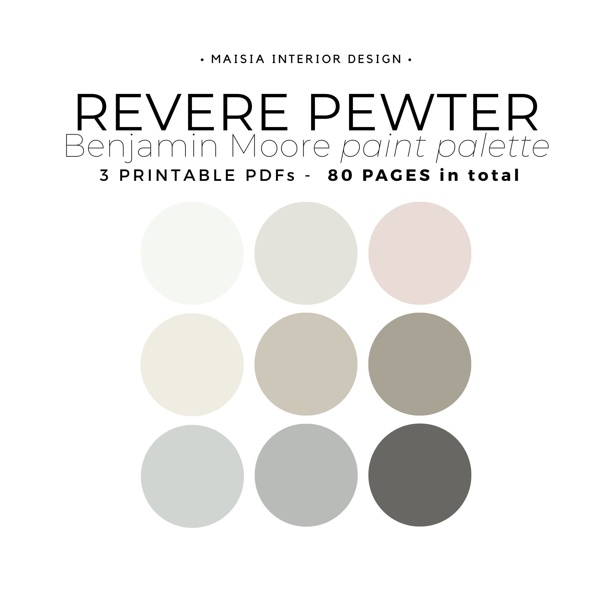 REVERE PEWTER Benjamin Moore Color Palette Paint Color Etsy
