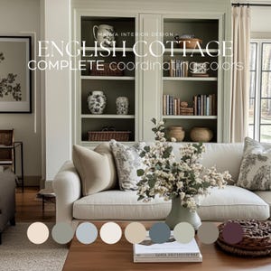 ENGLISH COTTAGE color whole house paint palette Sherwin Williams Color Palette Cottagecore color scheme Rustic English Country coordinating
