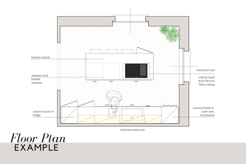 KITCHEN DESIGN SERVICE Kitchen Layout Custom 2D Floor Plan Etsy