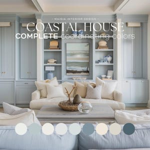 Sherwin Williams Paint Palette Modern Calm COASTAL Interior Paint Color Scheme Calm Neutral Beach color palette airy breezy paint color