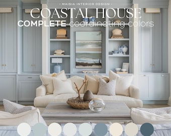 Sherwin Williams Paint Palette Modern Calm COASTAL Interior Paint Color Scheme Calm Neutral Beach color palette airy breezy paint color