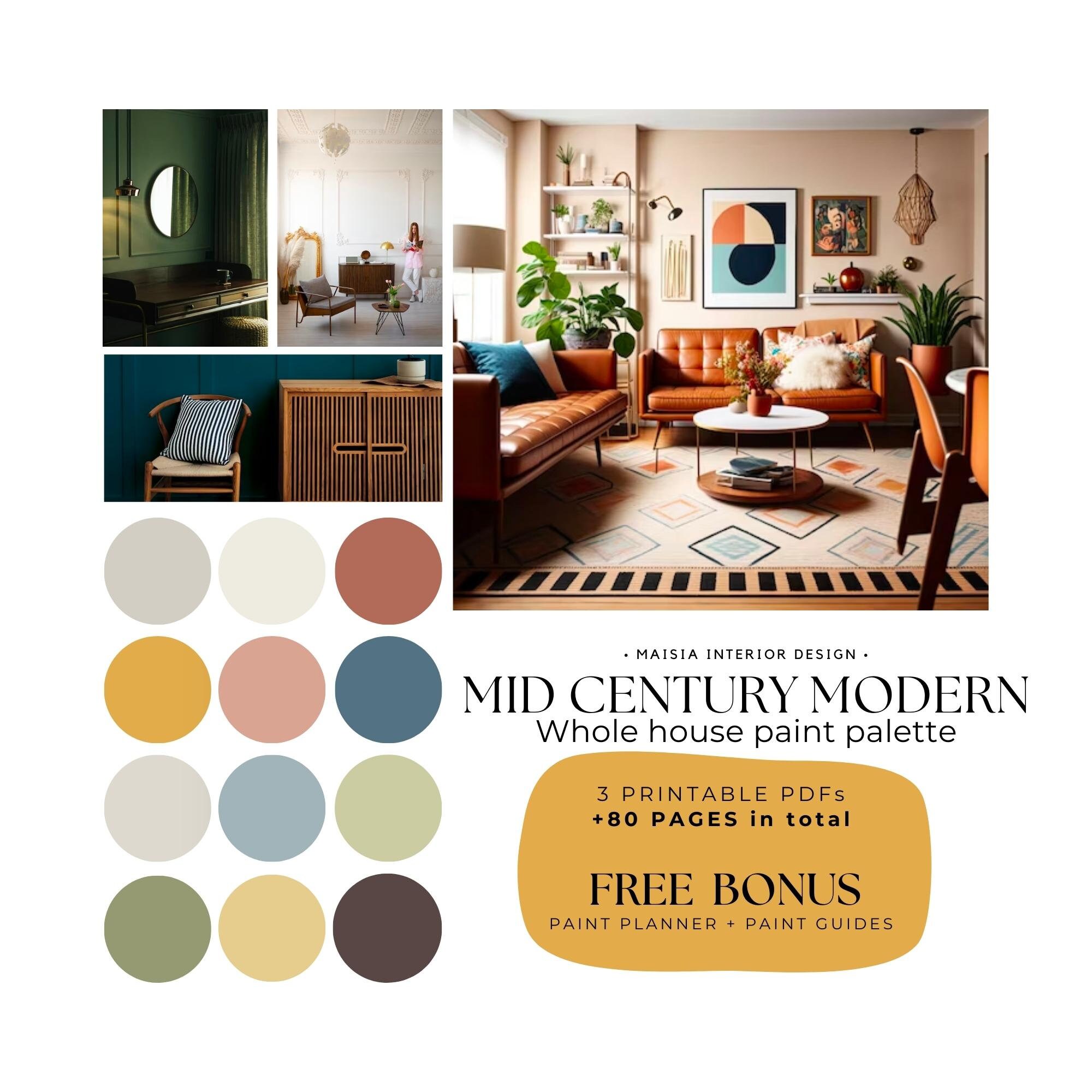 MID CENTURY MODERN Color Palette Benjamin Moore Color Palette