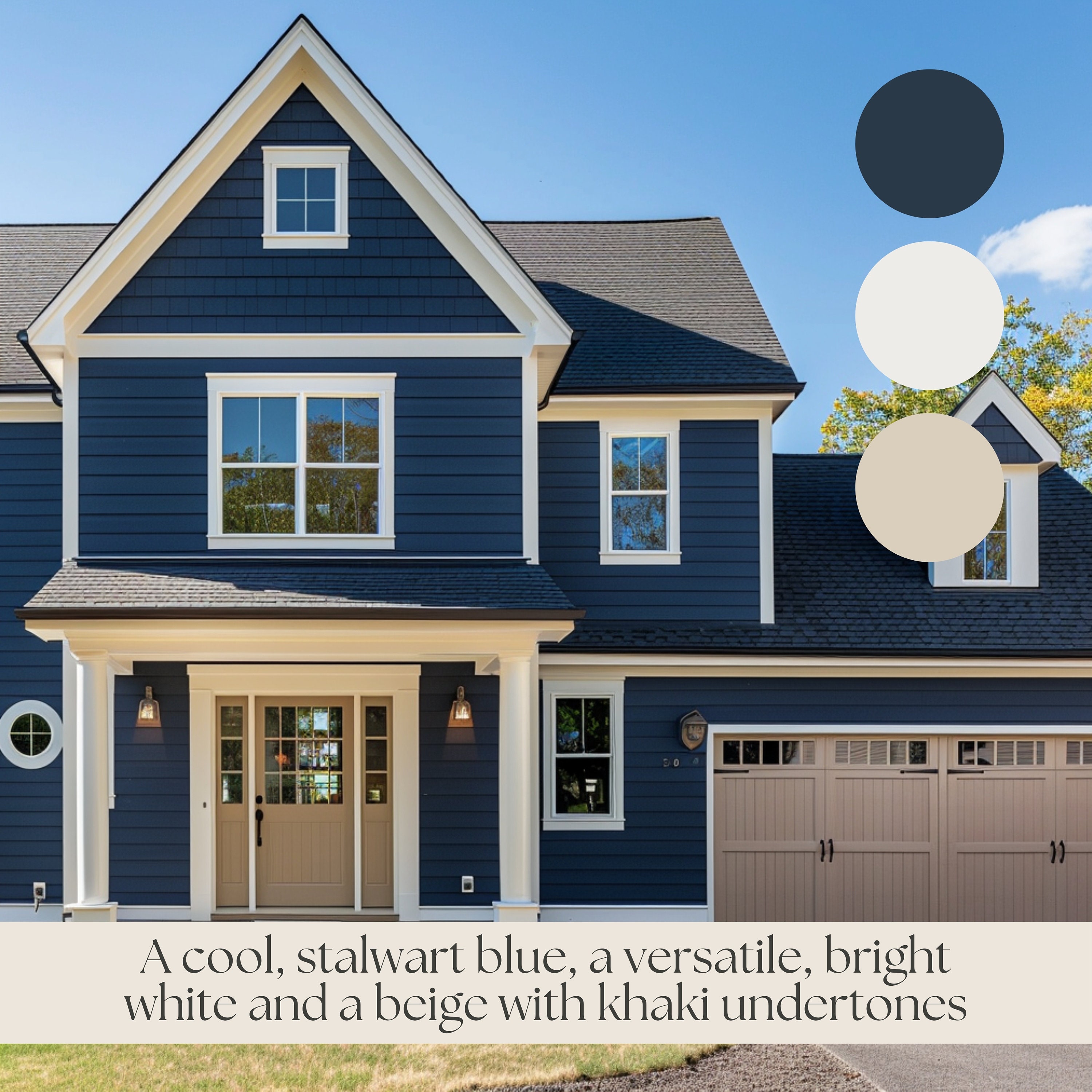 Blue EXTERIOR House Paint Color Combination Navy Coordinating Color For Il Fullxfull.5997018950 6c8e